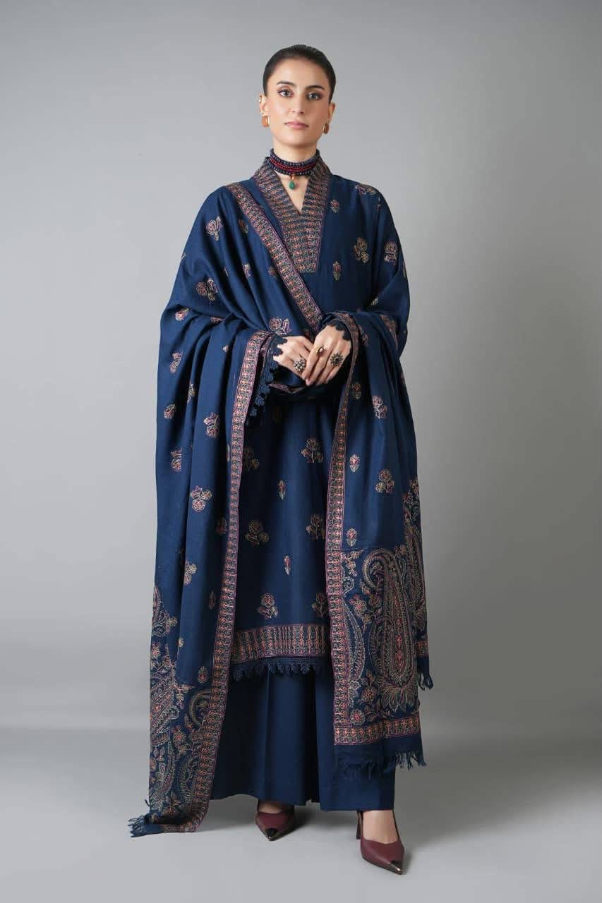 BAREEZE | LUXURY EMBROIDERED DHANAK UNSTITCHED 3pc | SL-6268