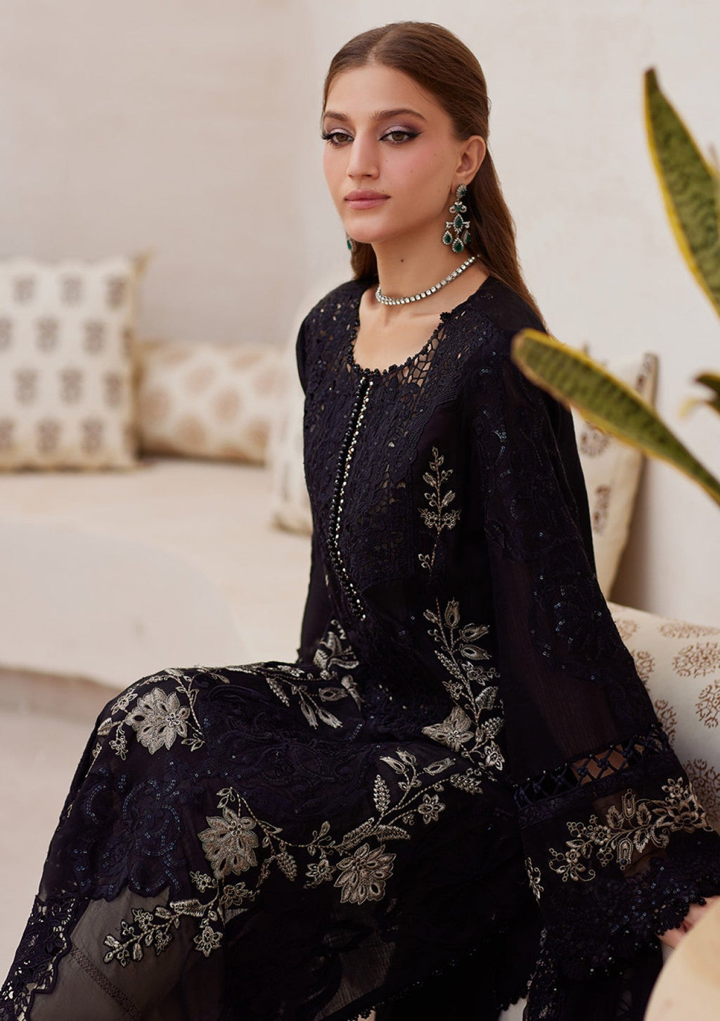 Maria B Luxury Boring Embroidered Lawn Unstiched 3pc (SL-1255)