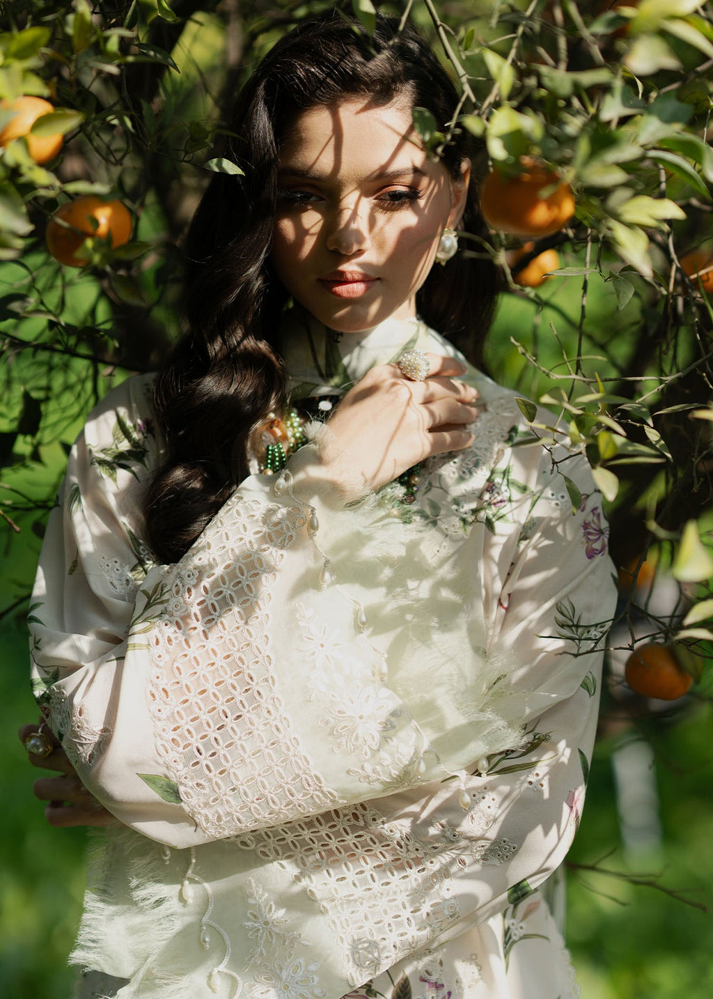 Sardinia White Tulip Printed Embroidered Lawn Unstiched 3pc (SL-556)