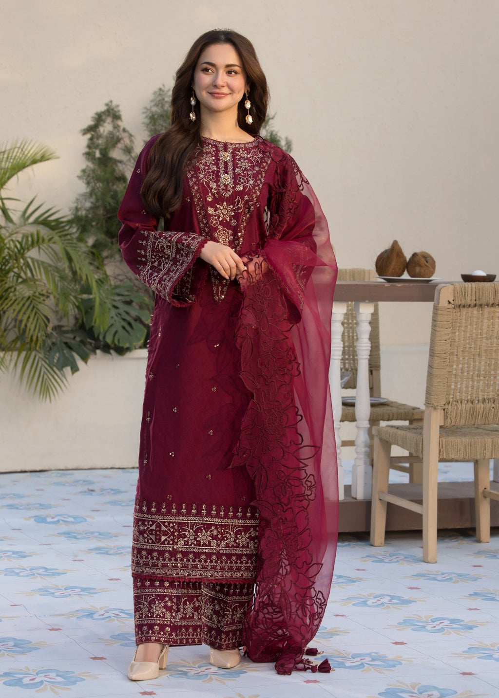 ALLY’s | Qalamkar-Luxury Embroidered Lawn 3pc | SL-325