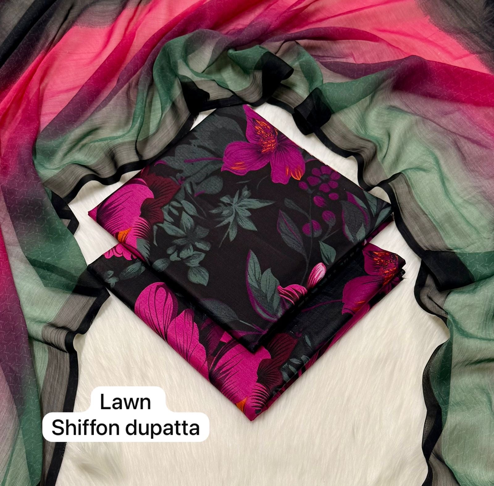 ZAVIYAH | Digital Printed Lawn 3pc | SL1455