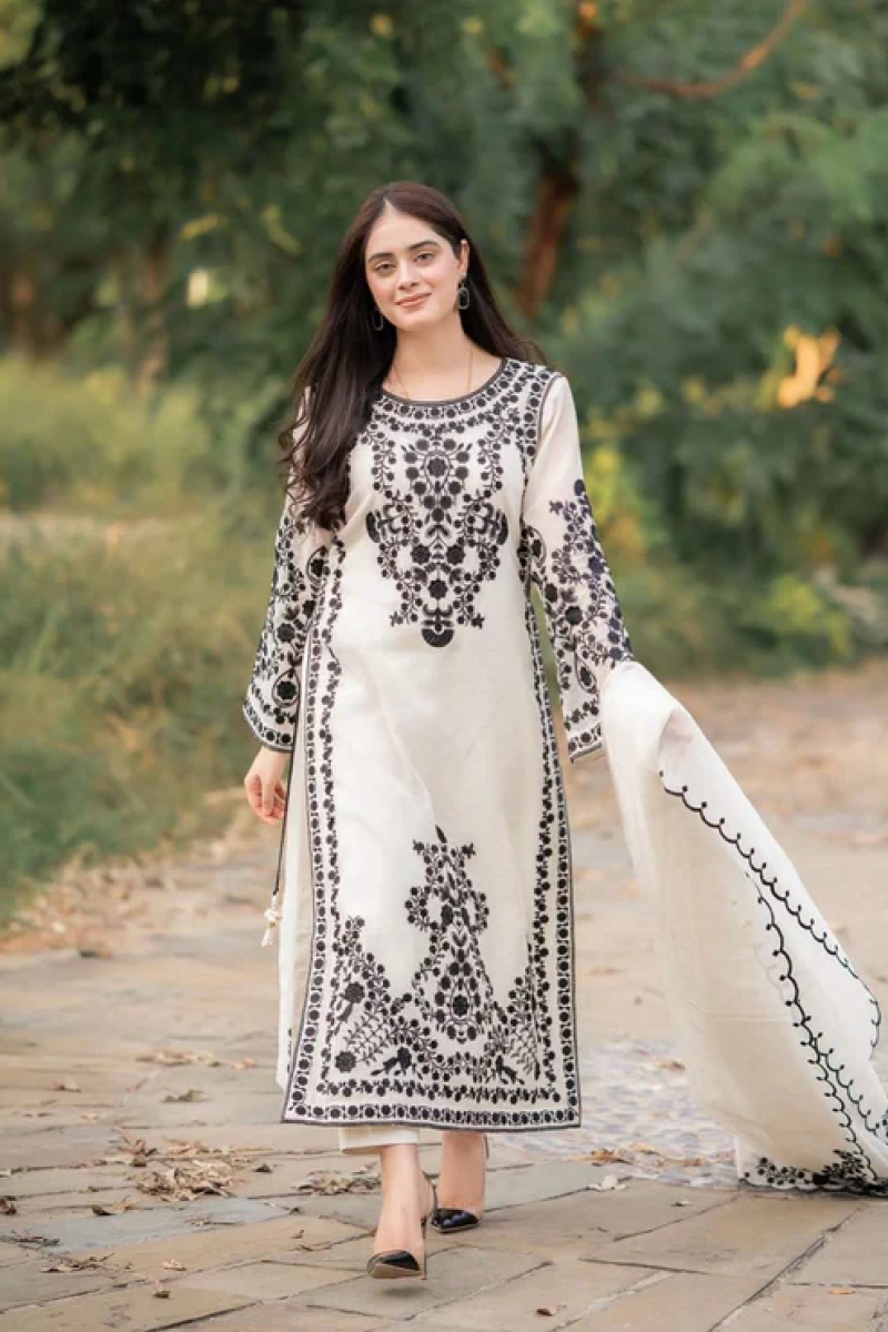 ASIM JOFA-LUXURY EMBROIDERED LAWN WITH ORGANZA DUPATTA (SL-905)