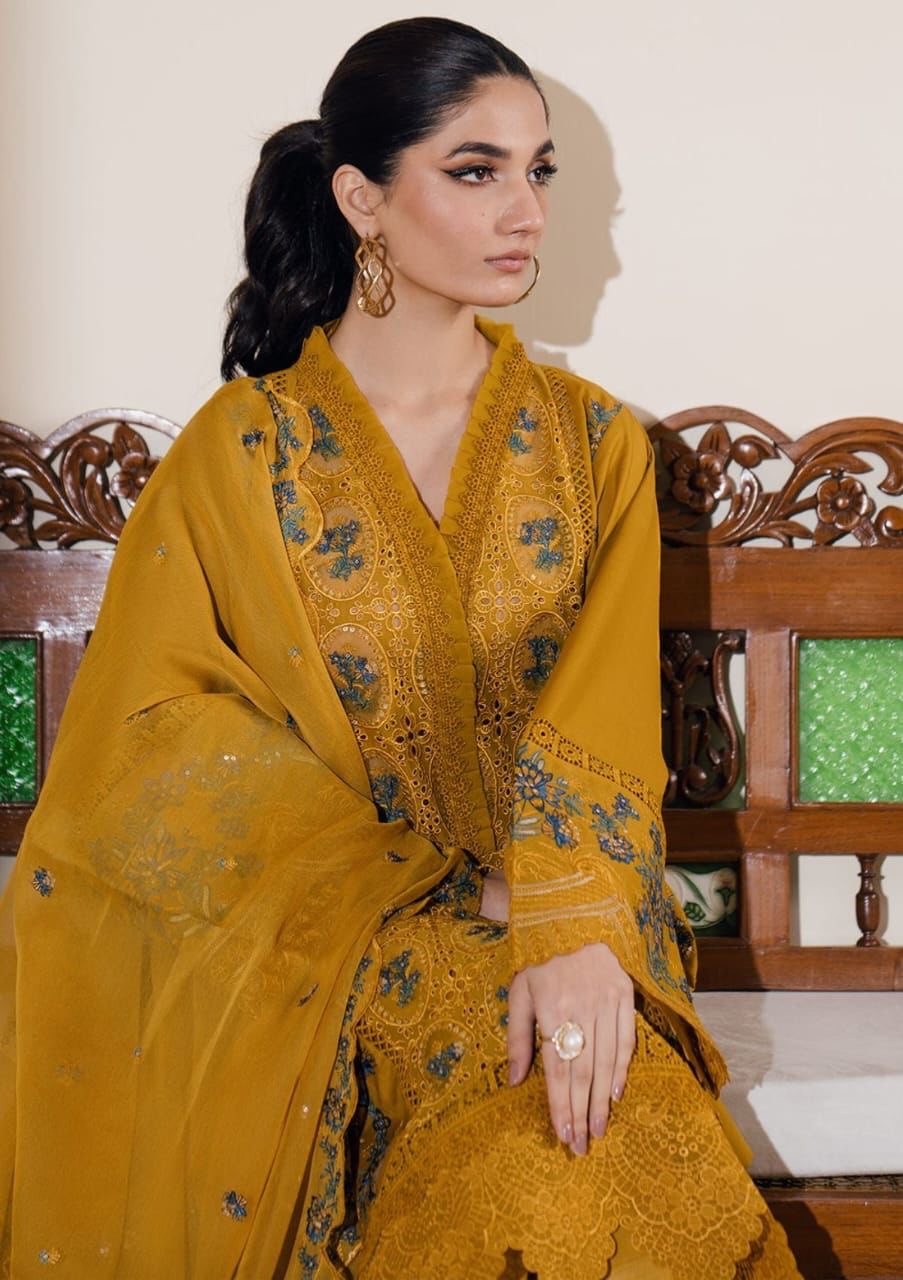 BIN ILYAS | PREMIUM LAWN UNSTICHED EMBROIDERED 3pc | SL-9237
