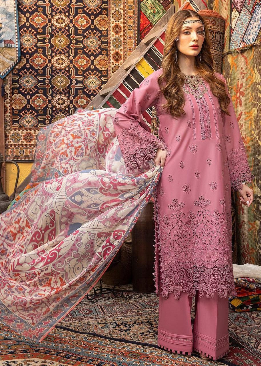 ADAN LIBAS-HEAVY EMBROIDERED LAWN UNSTICHED 3pc (SL-5118)