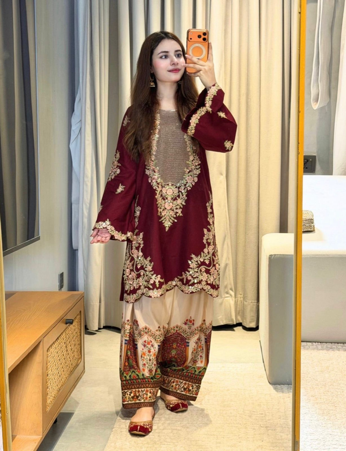 ETHNIC | FESTIVE EMBROIDERED SILK 2pc | SL-1244