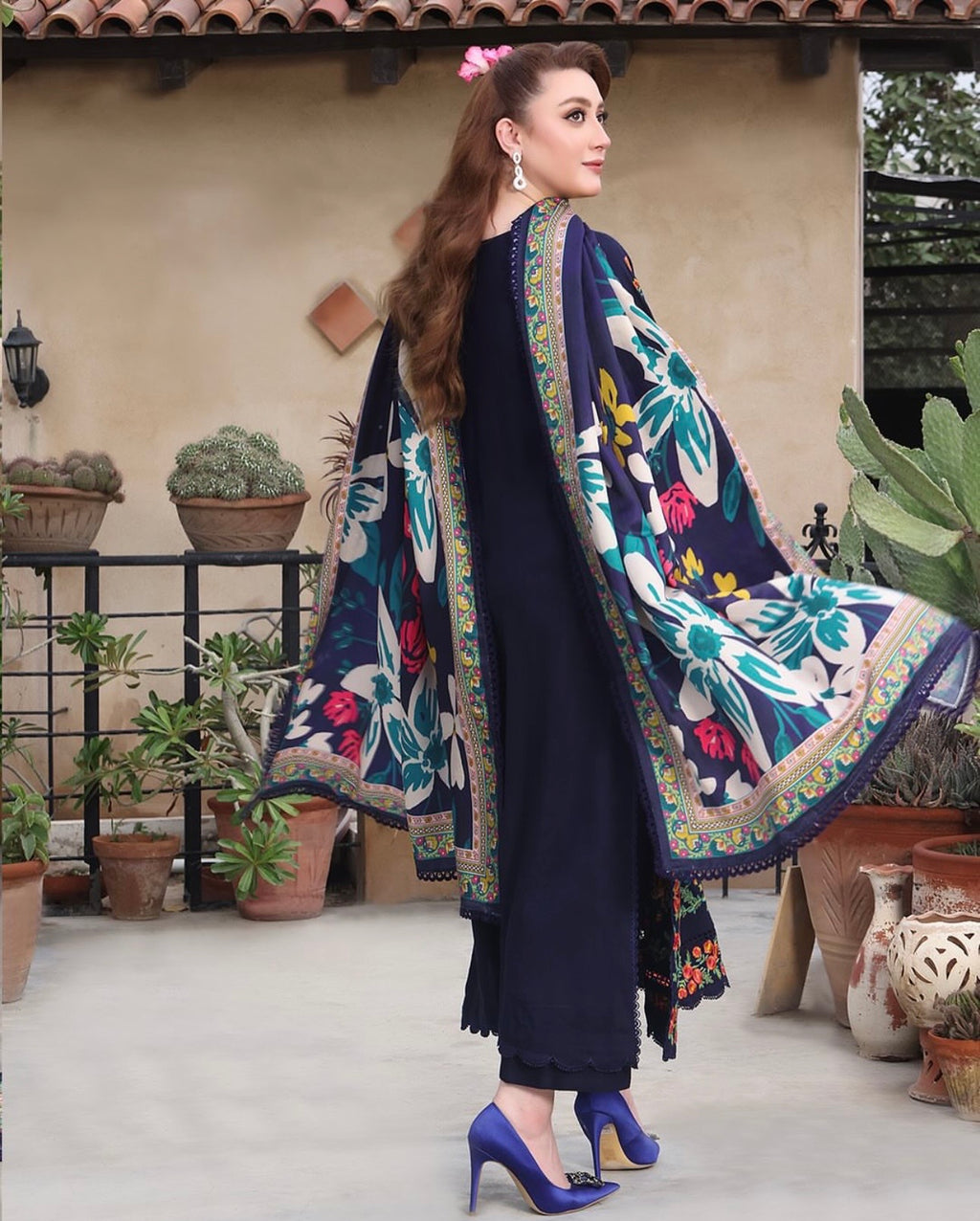 ANEELA’s LUXURY EMBROIDERED LAWN UNSTICHED 3pc (SL-1214)