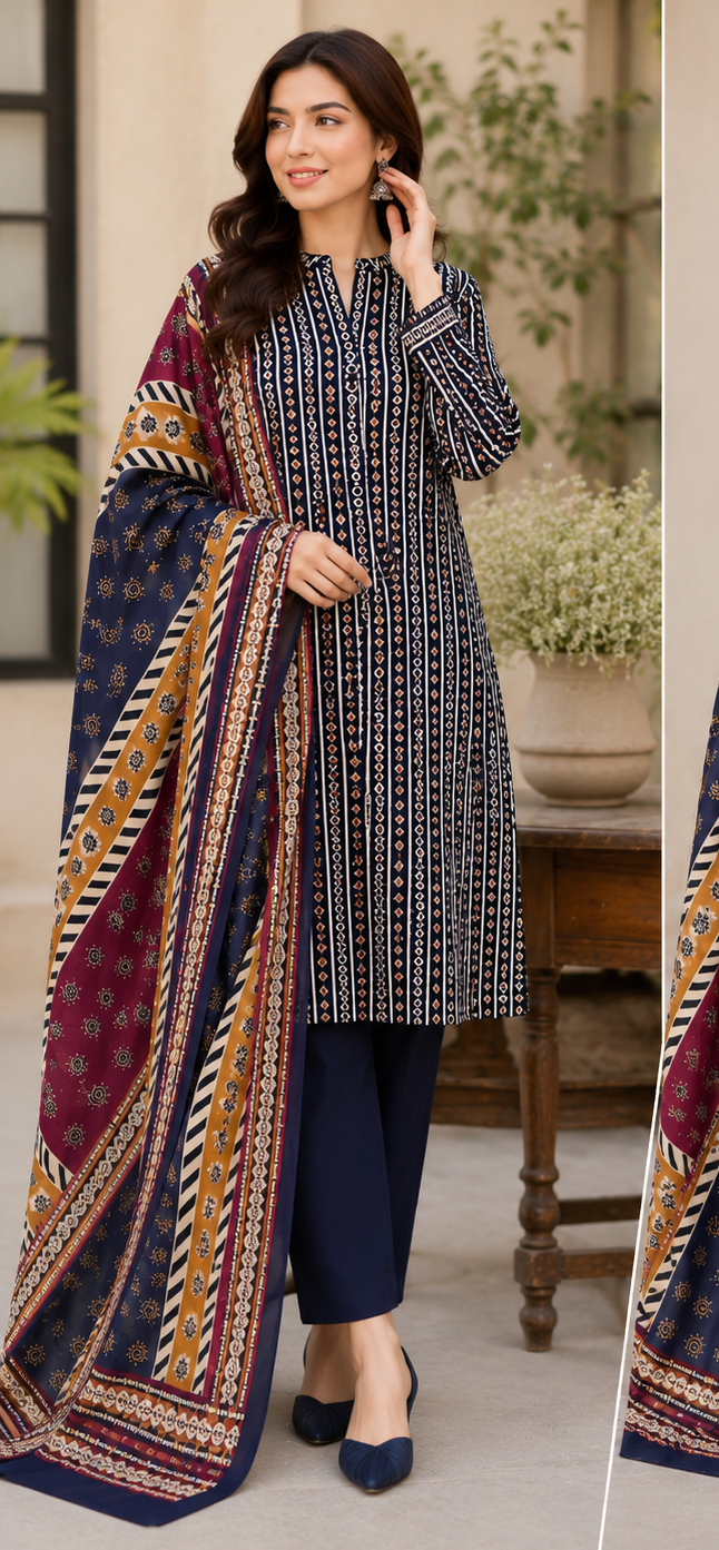 BIN SAEED | DIGITAL PRINTED LAWN 3pc | SL-655