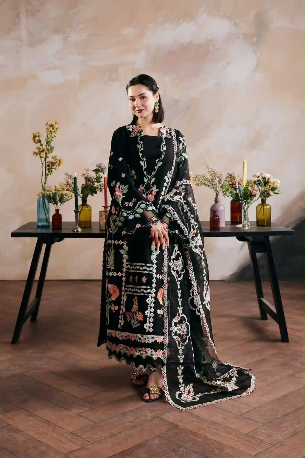 MARI | MARYAM HUSSAIN | LUXURY DHANAK EMBROIDERED 3pc | SL-814