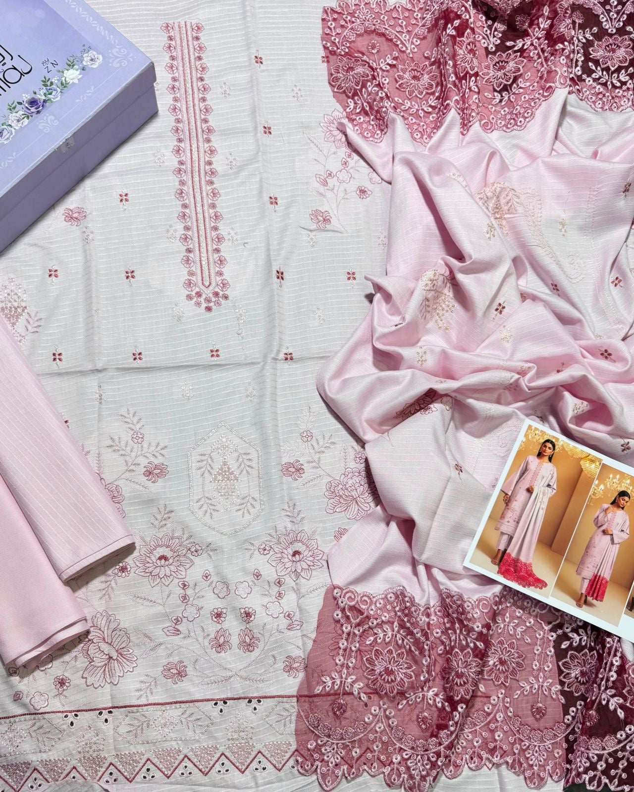 Bismil by Zimal textile Dhanak Emb 3pc