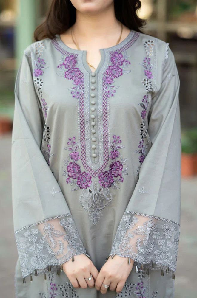 MUSHQ | LUXURY BORING EMBROIDERED DHANAK UNSTITCHED 3pc | SL-811