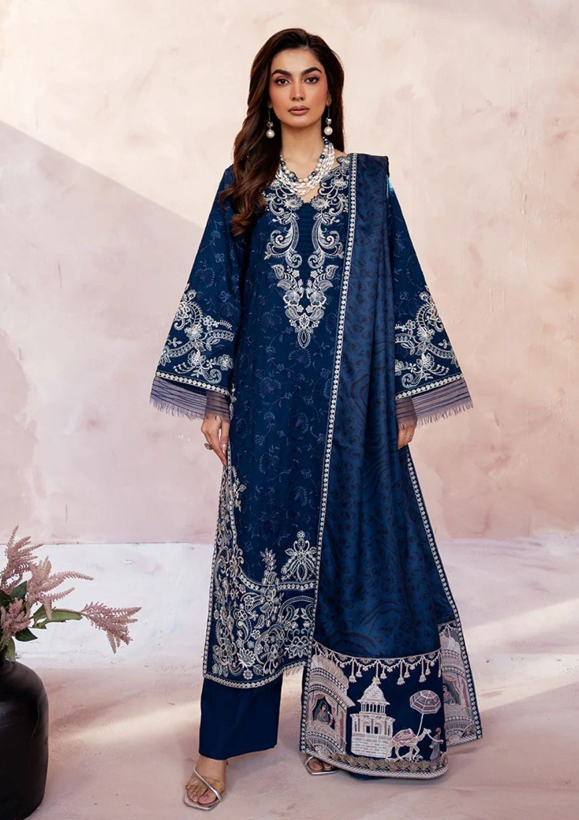 ZARQASH-EMBROIDERED LAWN UNSTICHED 3pc (SL-435)