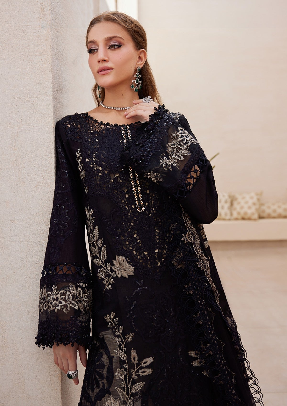 Maria B Luxury Boring Embroidered Lawn Unstiched 3pc (SL-1255)