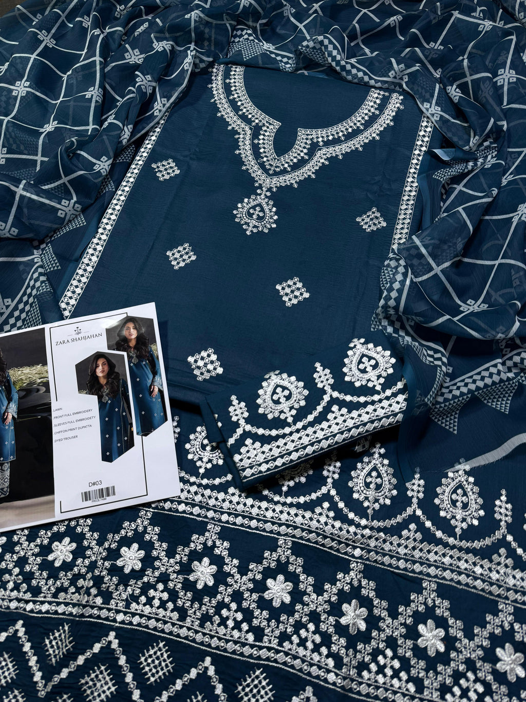 JIYA-ZARA SHAHJAHAN-LUXURY EMBROIDERED LAWN UNSTICHED 3pc (SL-03)