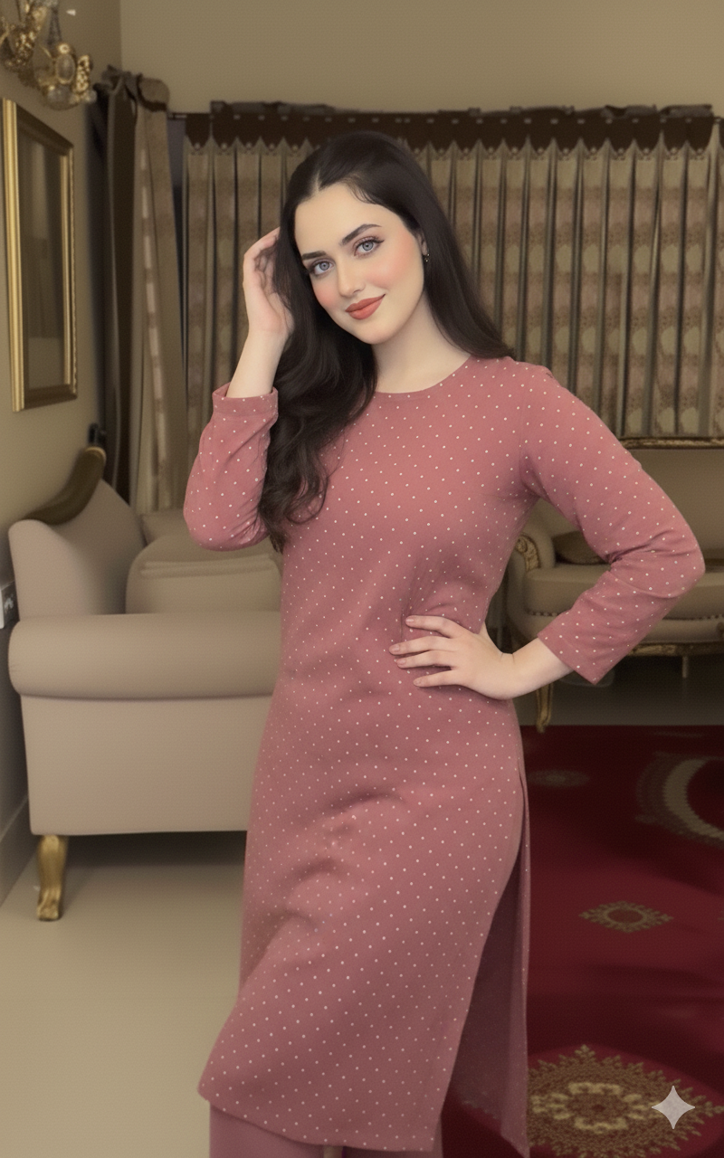 Luxury Sheesha Silk unstiched 2pc (Dusty Pink) SL-1962