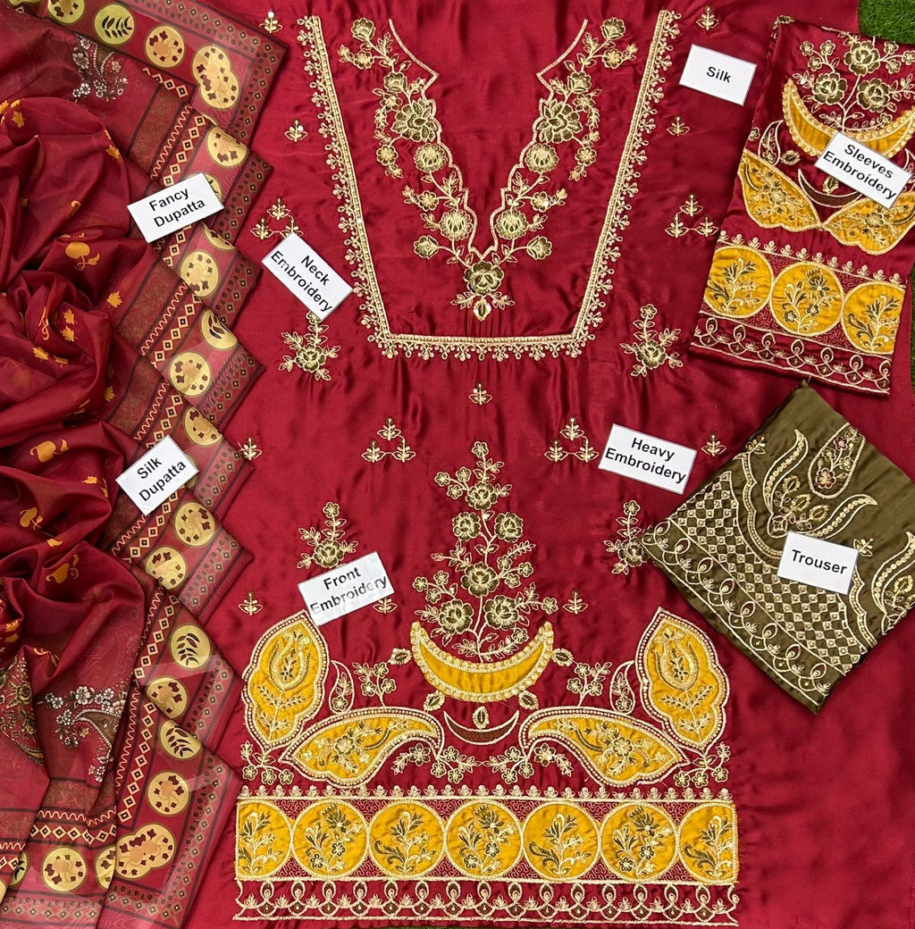 ETHNIC | FESTIVE SILK EMBROIDERED 3pc | SL-551