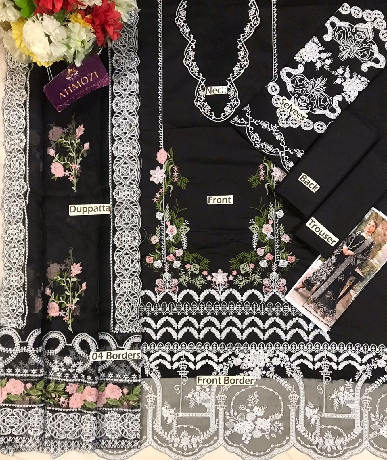 KAHF HEAVY EMBROIDERED LAWN 3pc (SL-1124)