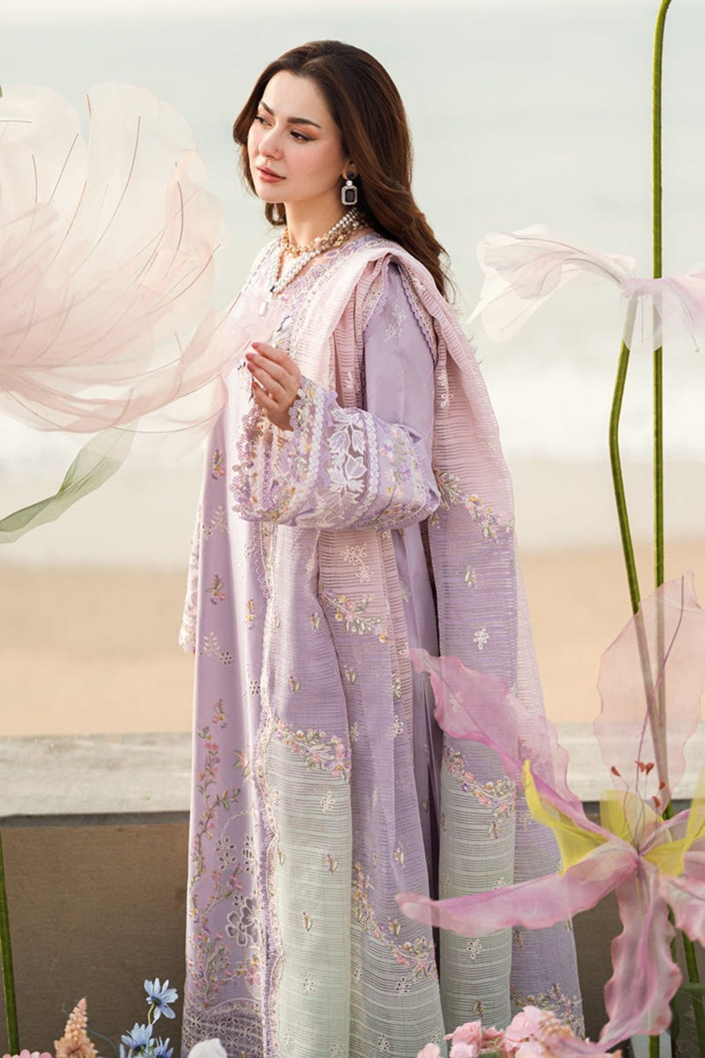 QALAMKAR | LUXURY EMBROIDERED LAWN UNSTICHED 3pc | SL-1466