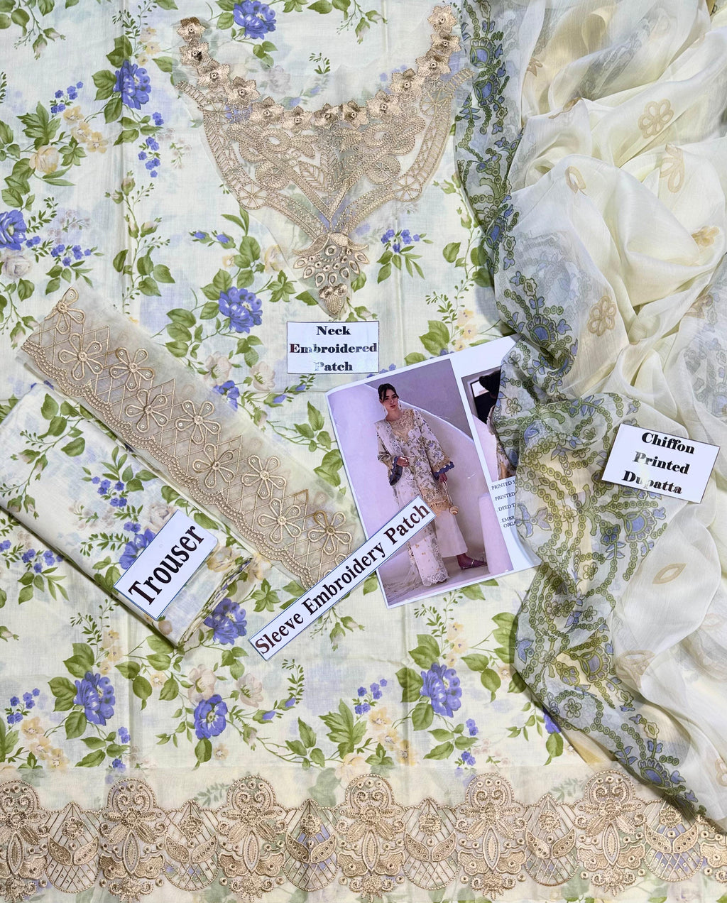 Alif - AJR Printed Embroidered Lawn Unstiched 3pc (SL-655)