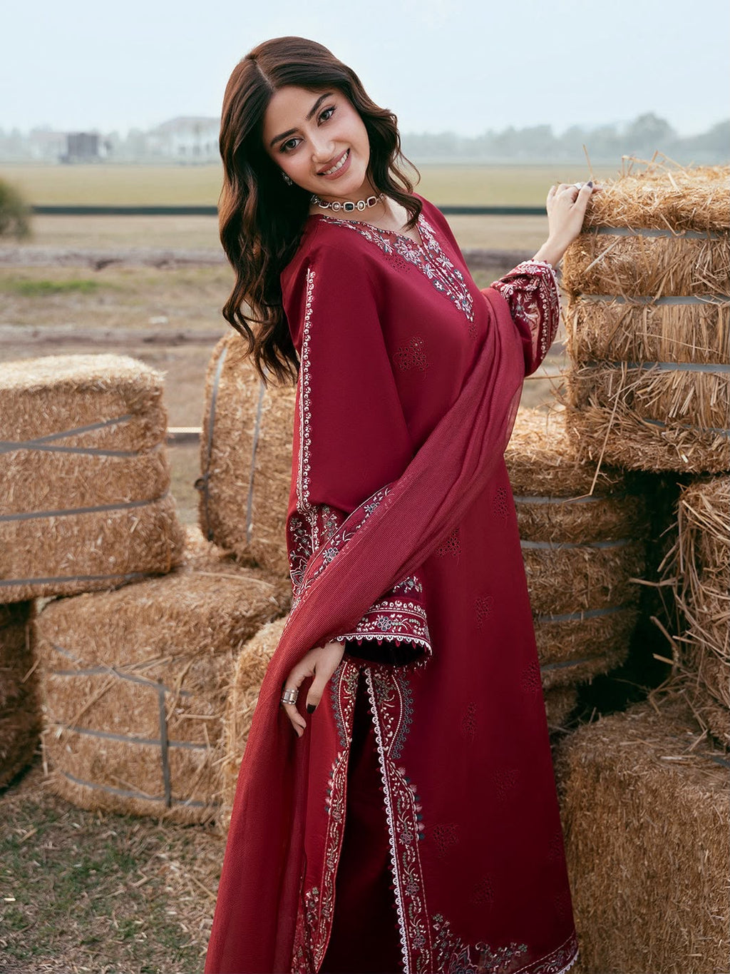 RAYA | IZEL | EMBROIDERED DHANAK UNSTITCHED 3pc | SL-2699