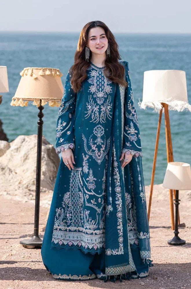 HANIA-QALAMKAR LUXURY EMBROIDERED LAWN 3pc (SL-489)