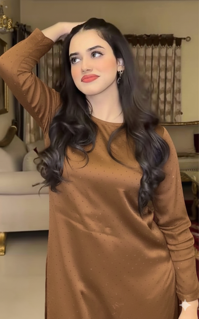 Luxury Sheesha Silk unstiched 2pc (Golden Brown) SL-1963