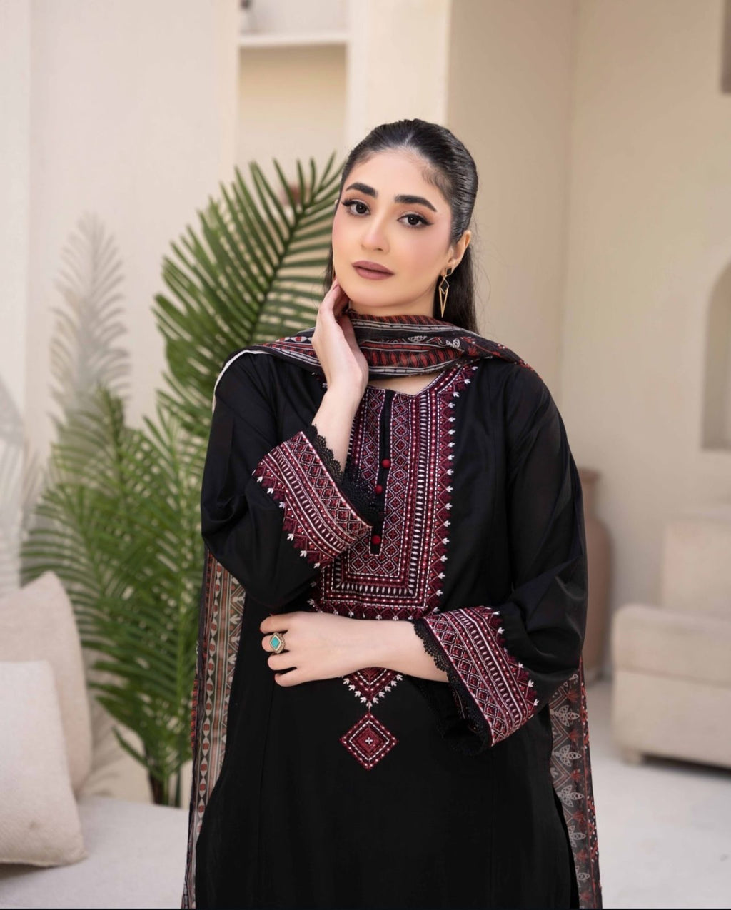 SIAH | ZIRWAH | EMBROIDERED DHANAK UNSTITCHED 3pc | SL-626