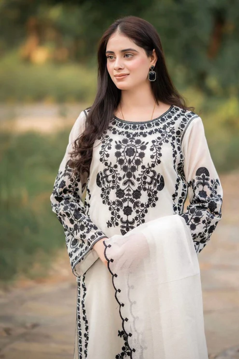 ASIM JOFA-LUXURY EMBROIDERED LAWN WITH ORGANZA DUPATTA (SL-905)