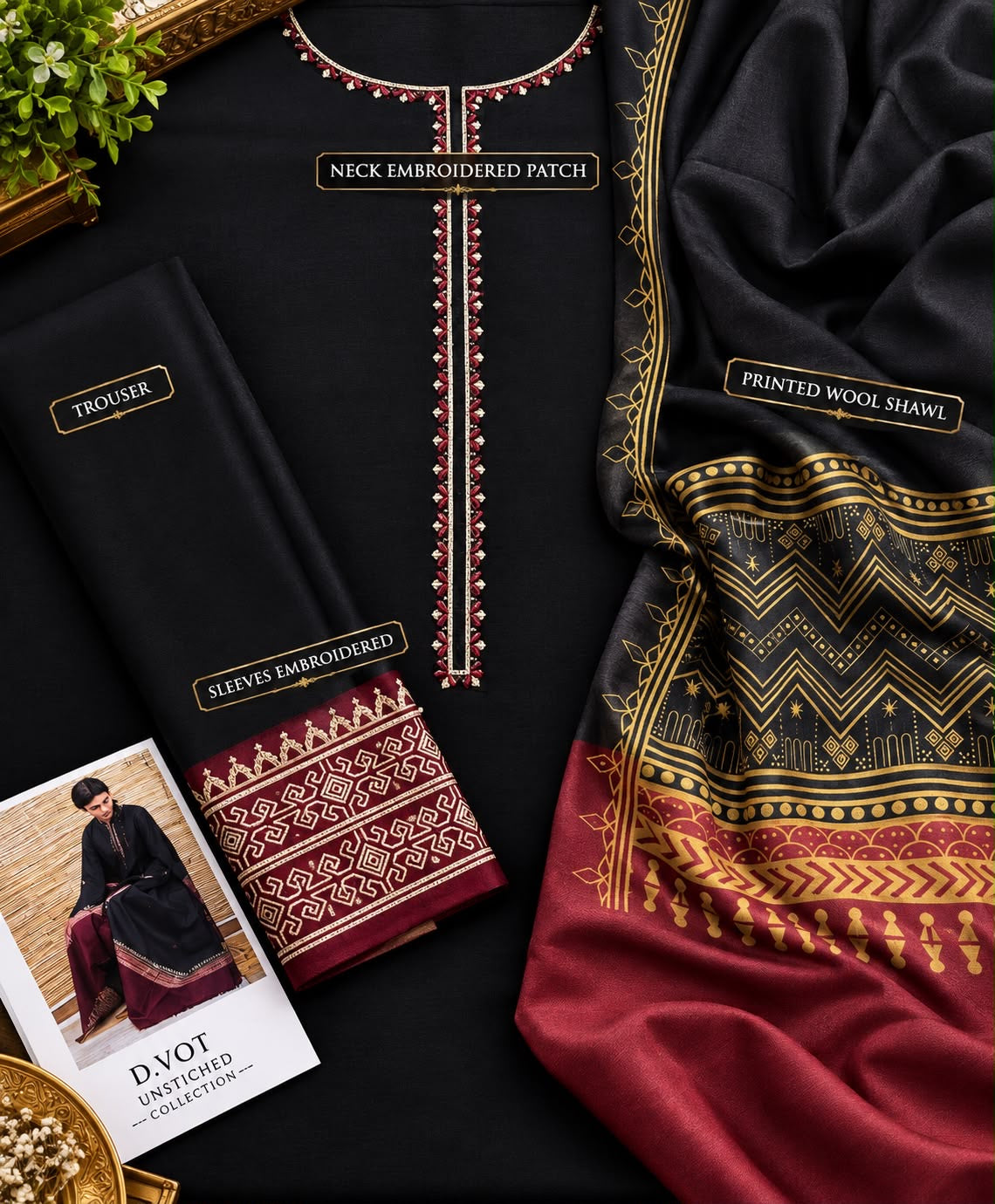 DYOT | DHANAK EMBOIDERED 3pc