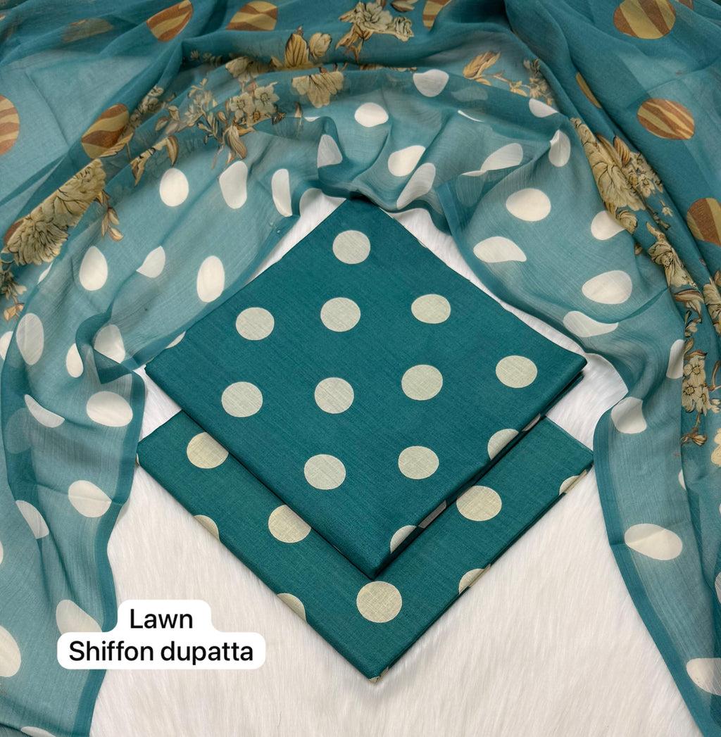 POLKA | Digital Printed Lawn 3pc | SL518