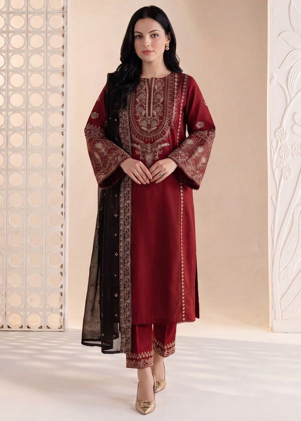 BATIK | LUXURY EMBROIDERED DHANAK UNSTICHED 3pc | SL-615