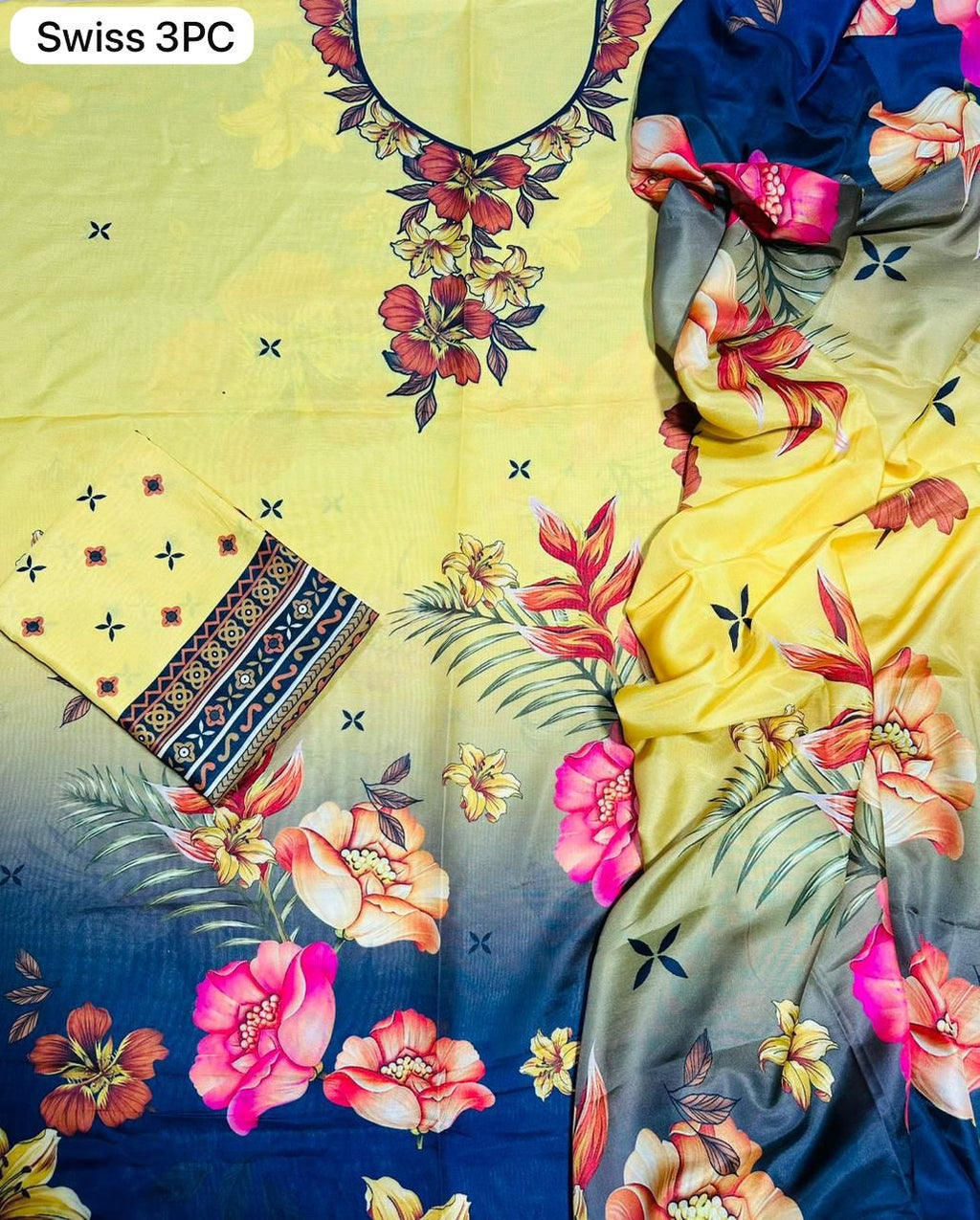 Swiss Lawn Printed 3pc