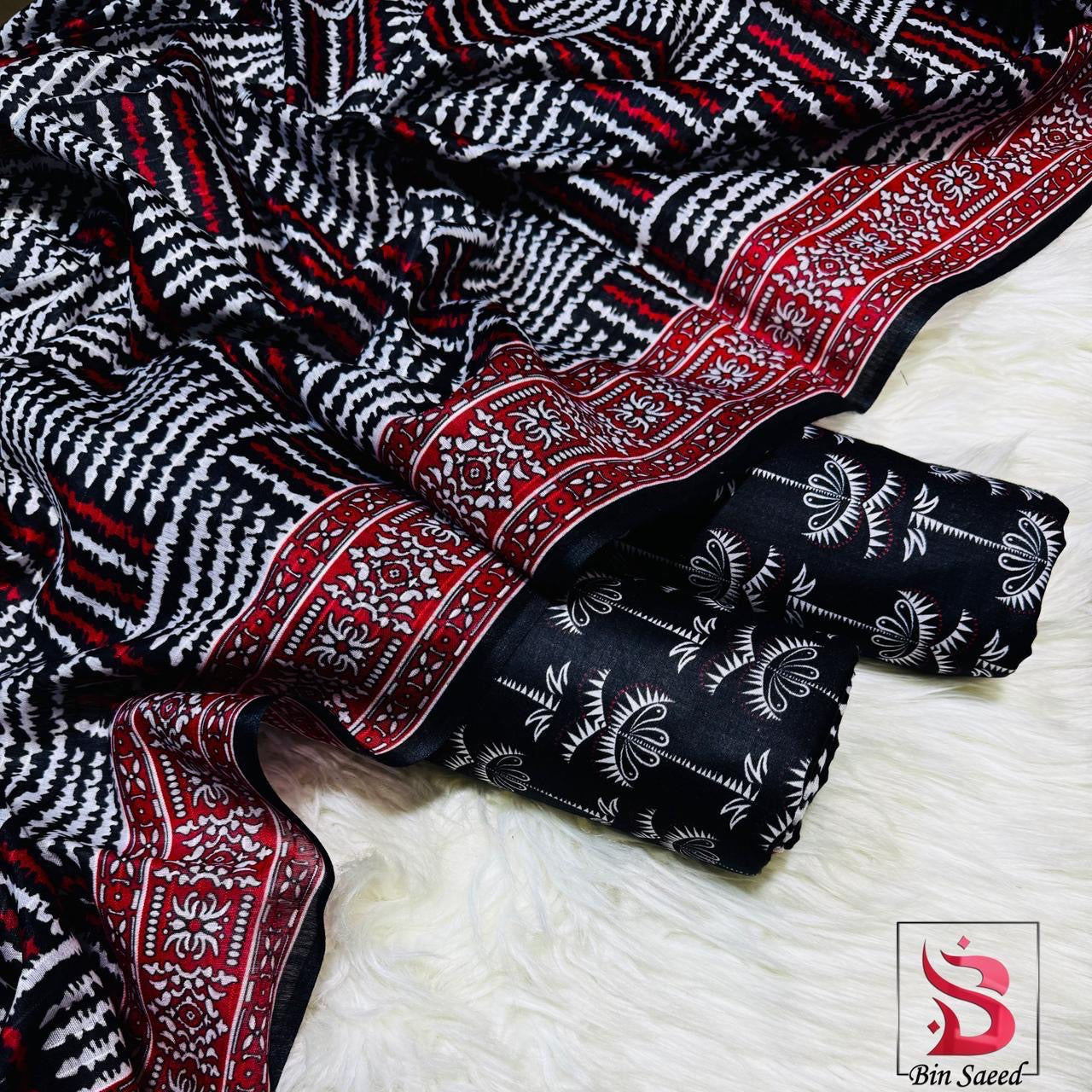 Bin Saeed Unstiched Linen 3pc