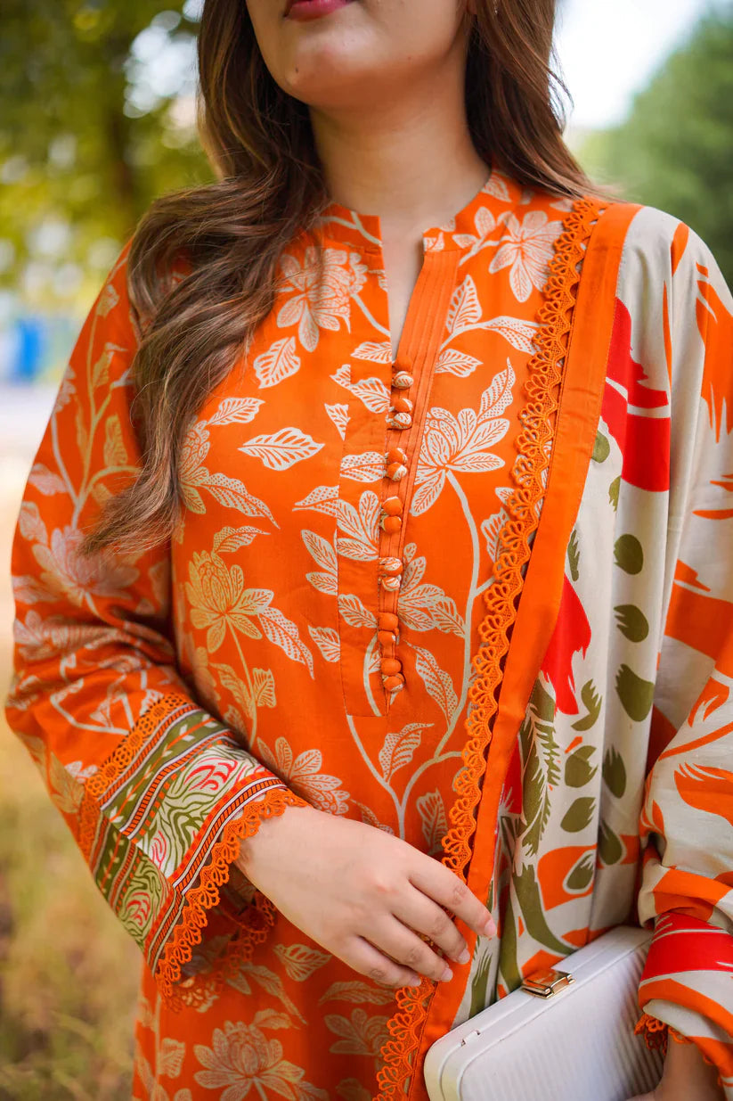 AINA BY ANEELA’S | Printed Embroidered Lawn 3pc | SL-702