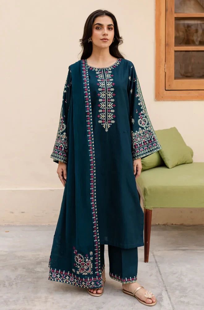 ZIVAH-EMBROIDERED LAWN 3pc (SL-1128)