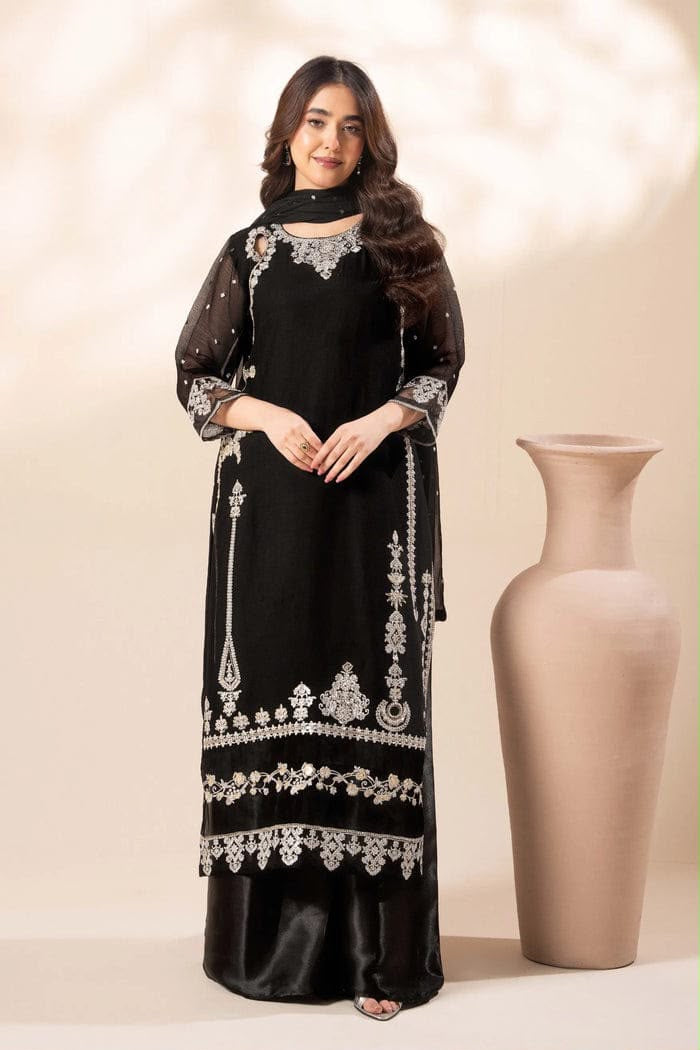Zirsha | Luxury Embroidered 3pc | SL-1010 Black