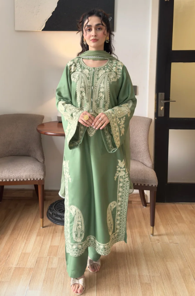 SAGE-Batik EMBROIDERED 3pc (SL-1220)