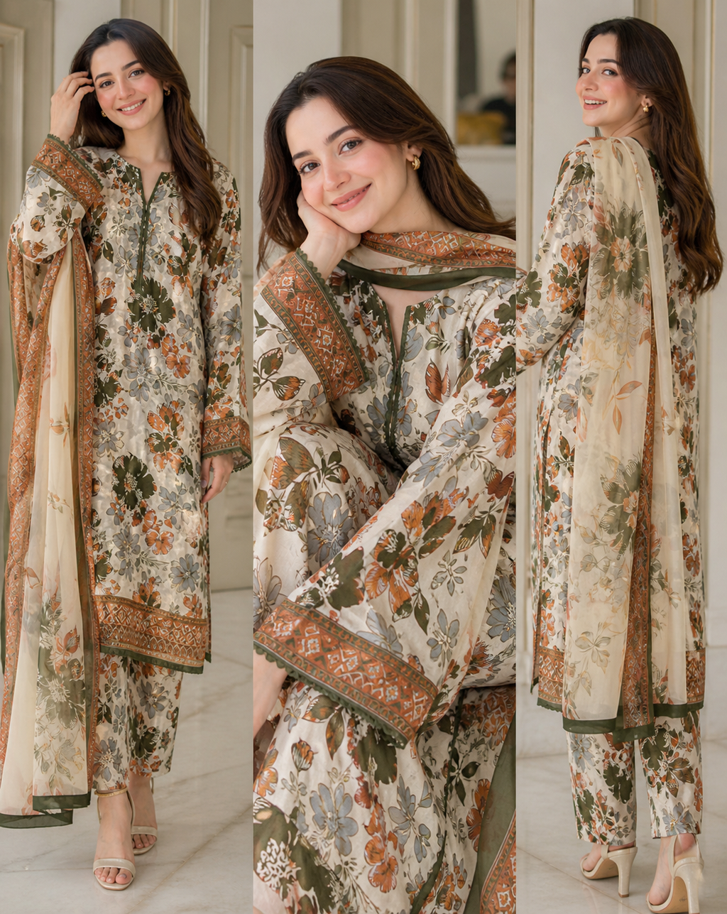 ZESH| Digital Printed Lawn 3pc | SL286