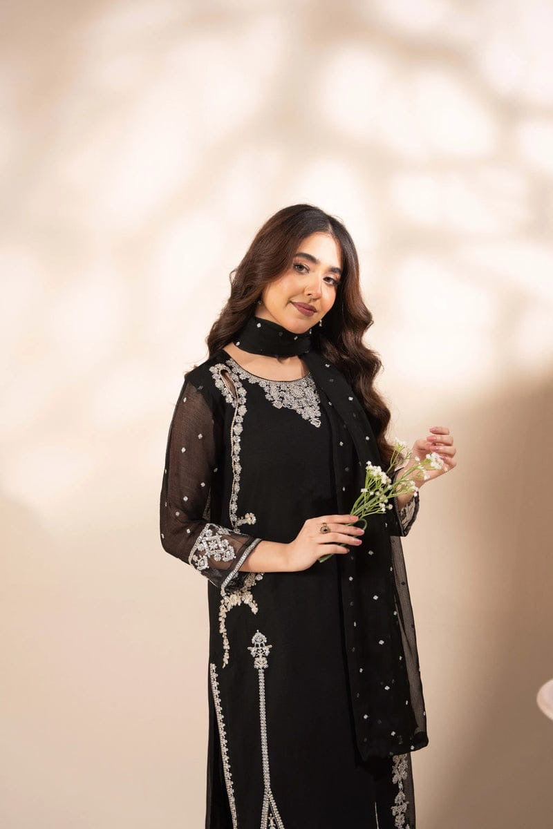 Zirsha | Luxury Embroidered 3pc | SL-1010 Black
