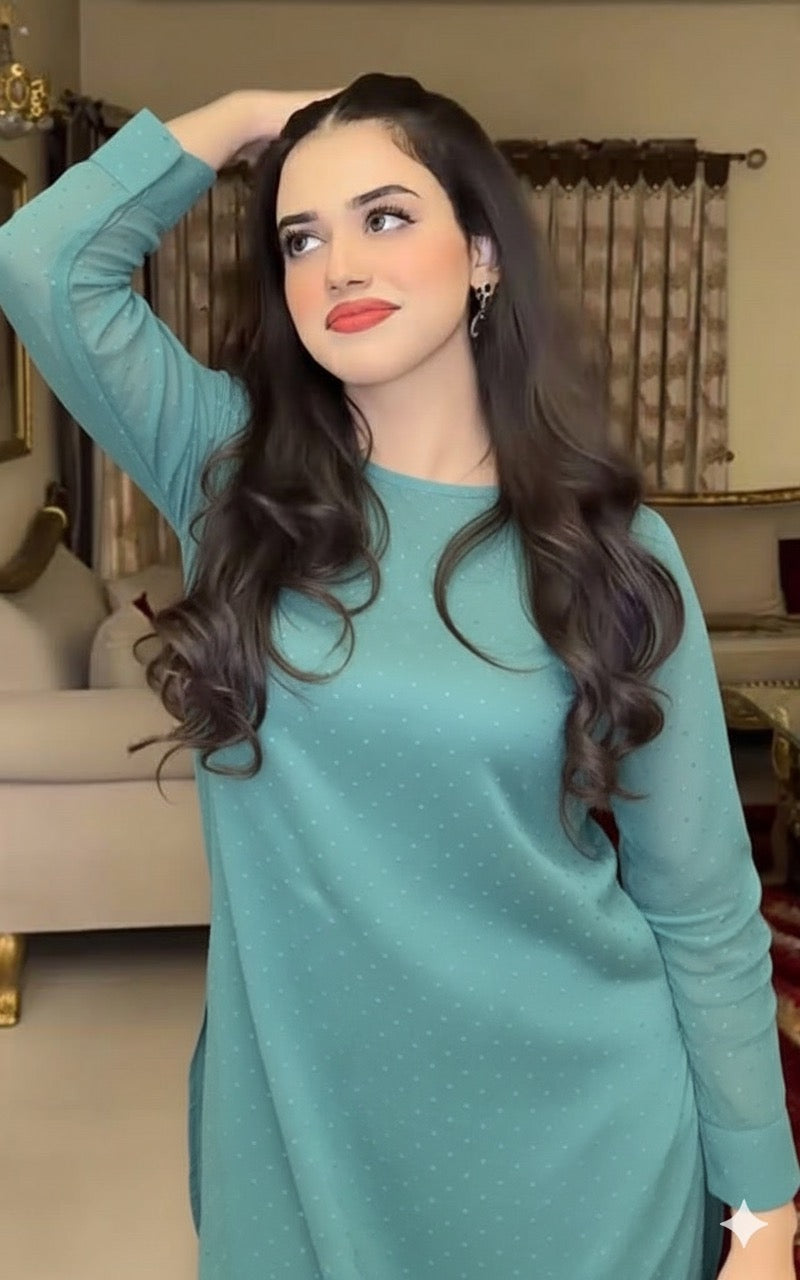 Luxury Sheesha Silk 2pc Unstiched (Zinc Ferozi) SL-1956