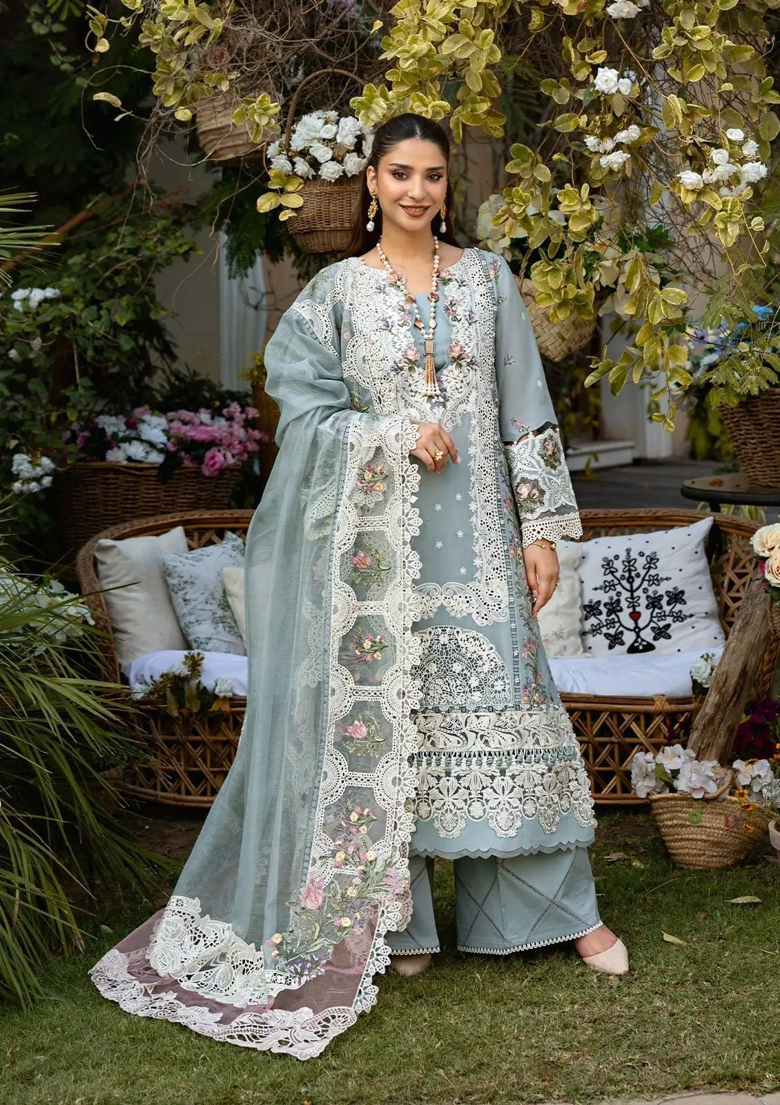 ELAF PREMIUM LAWN EMBROIDERED UNSTICHED 3pc (SL-9871)