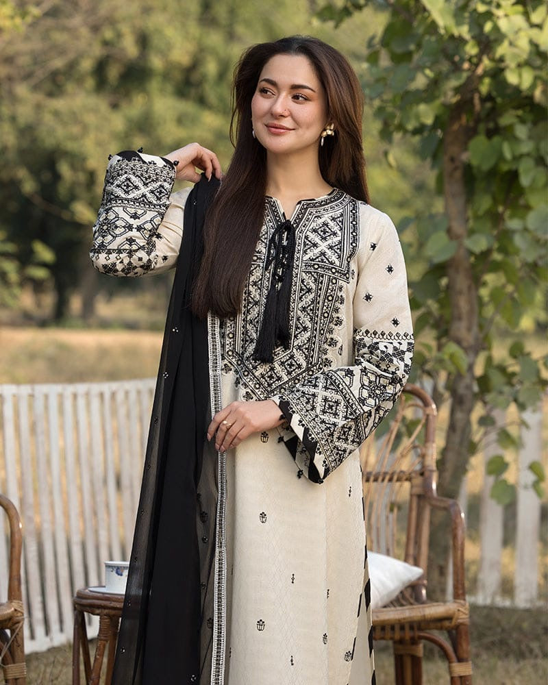 ALLY’s EMBROIDERED DHANAK UNSTICHED 3pc (SL-9272)
