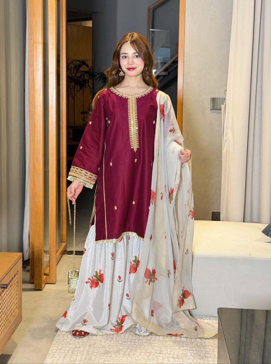 PREET | EMBROIDERED DHANAK SILK 3pc | SL457