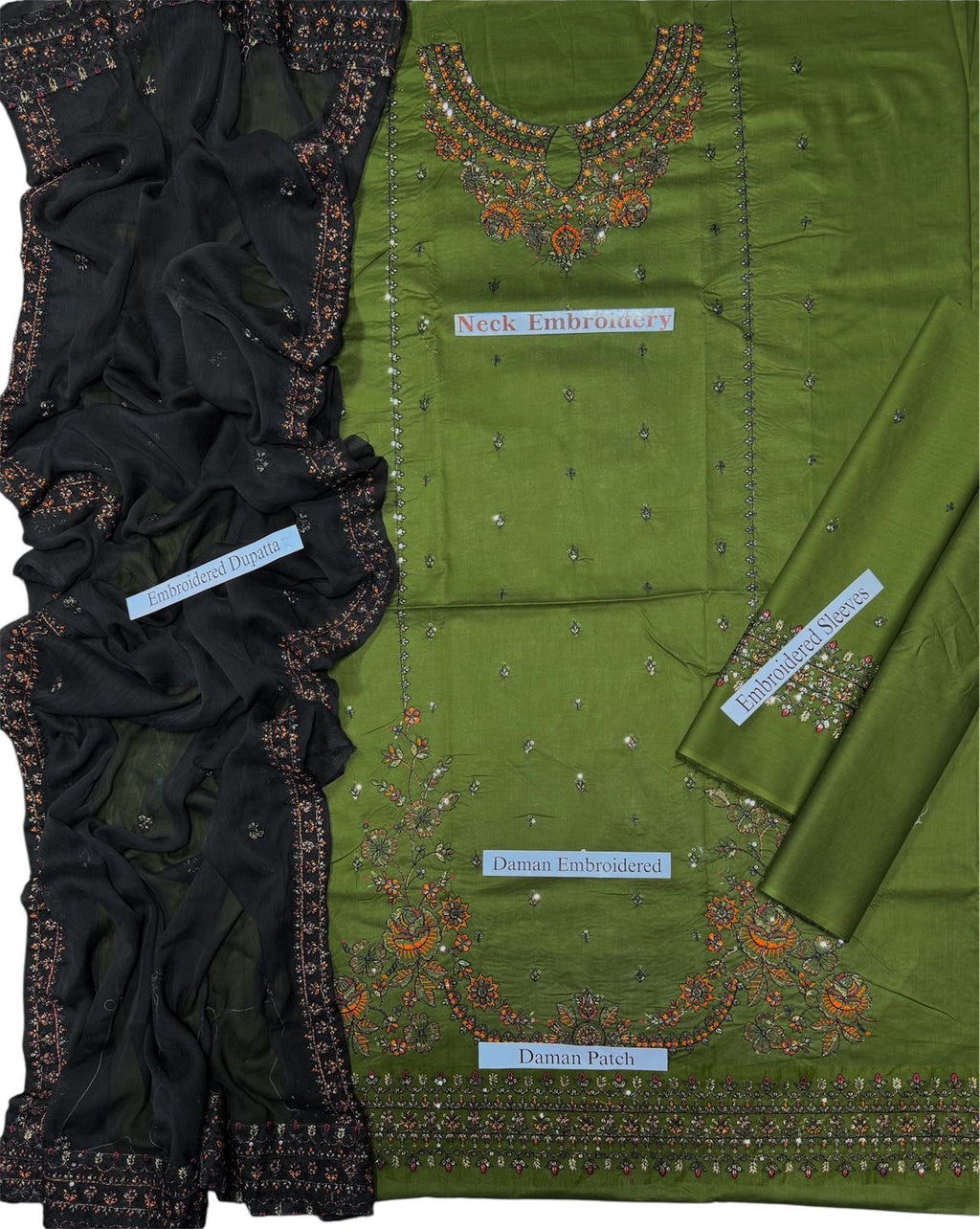 BATIK-EMBROIDERED LAWN 3pc (SL-1130)
