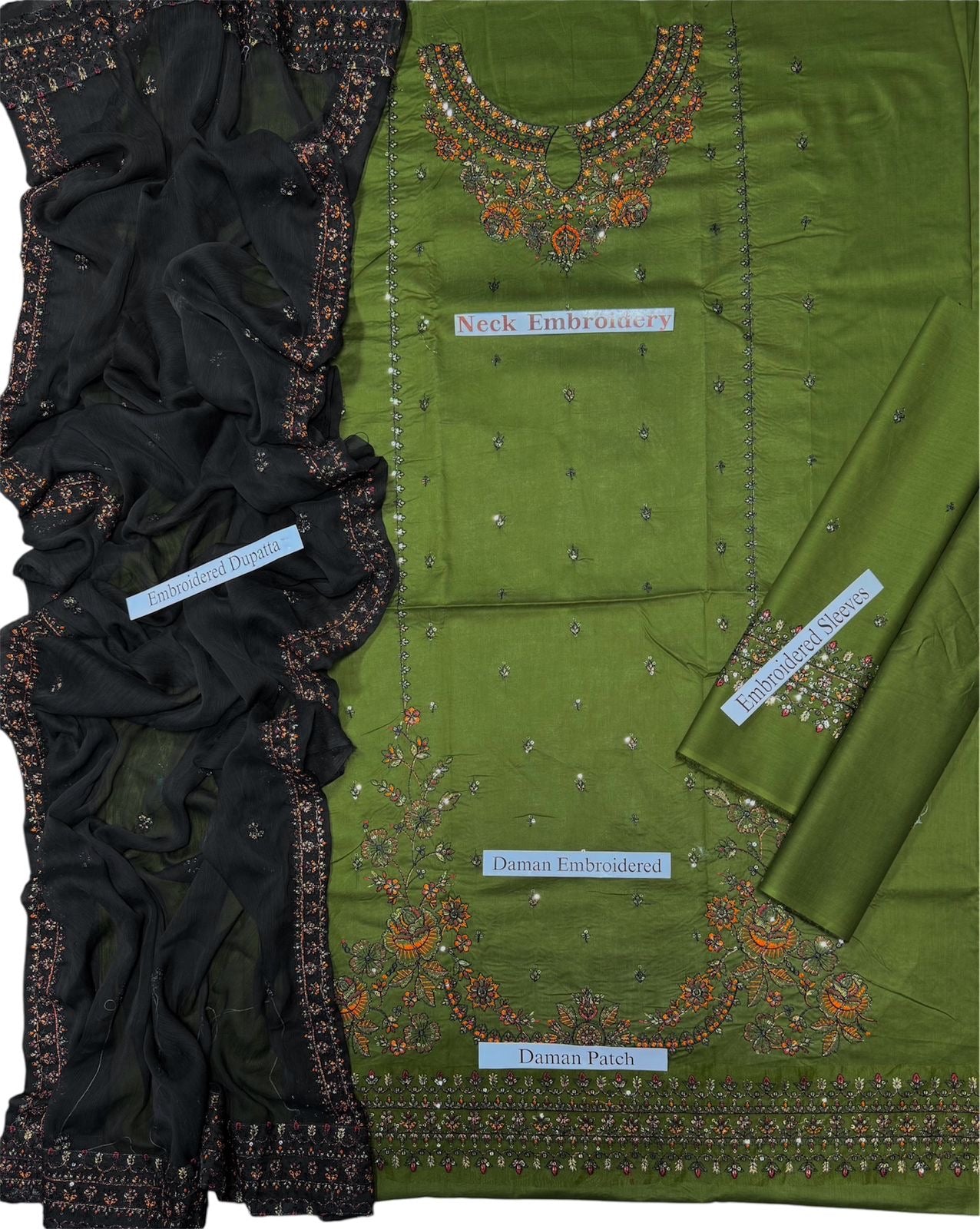 BATIK-EMBROIDERED LAWN 3pc (SL-1130)