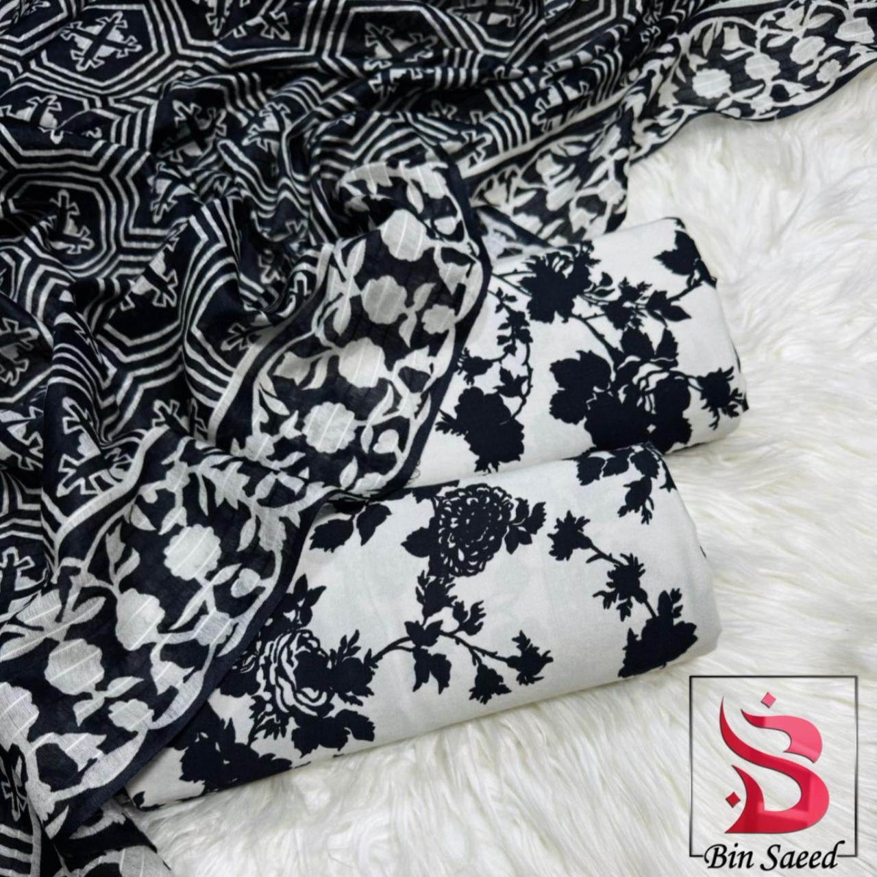 Bin Saeed Printed Linen Unstiched 3pc