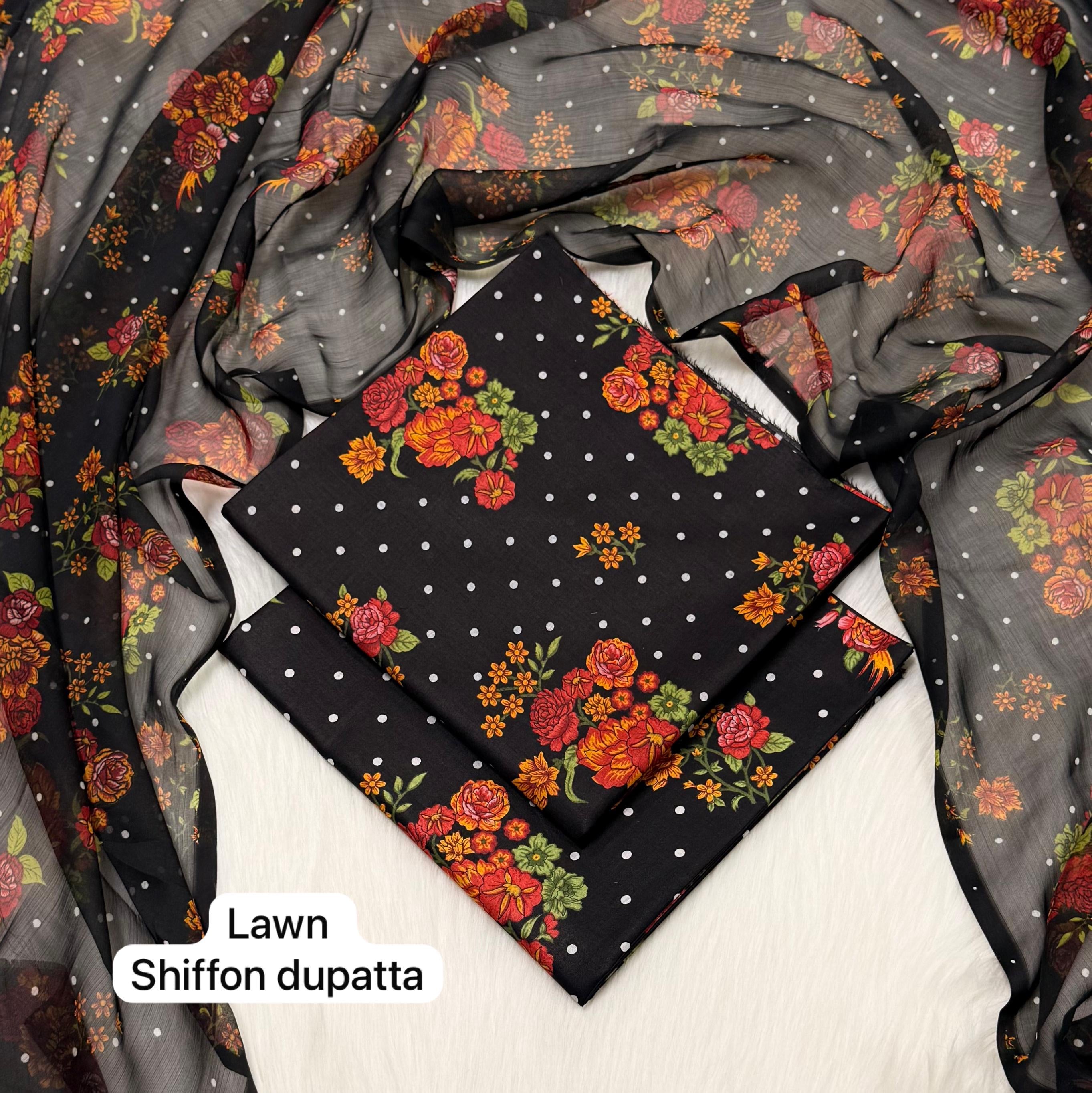 XENIA | Digital Printed Lawn 3pc | SL333