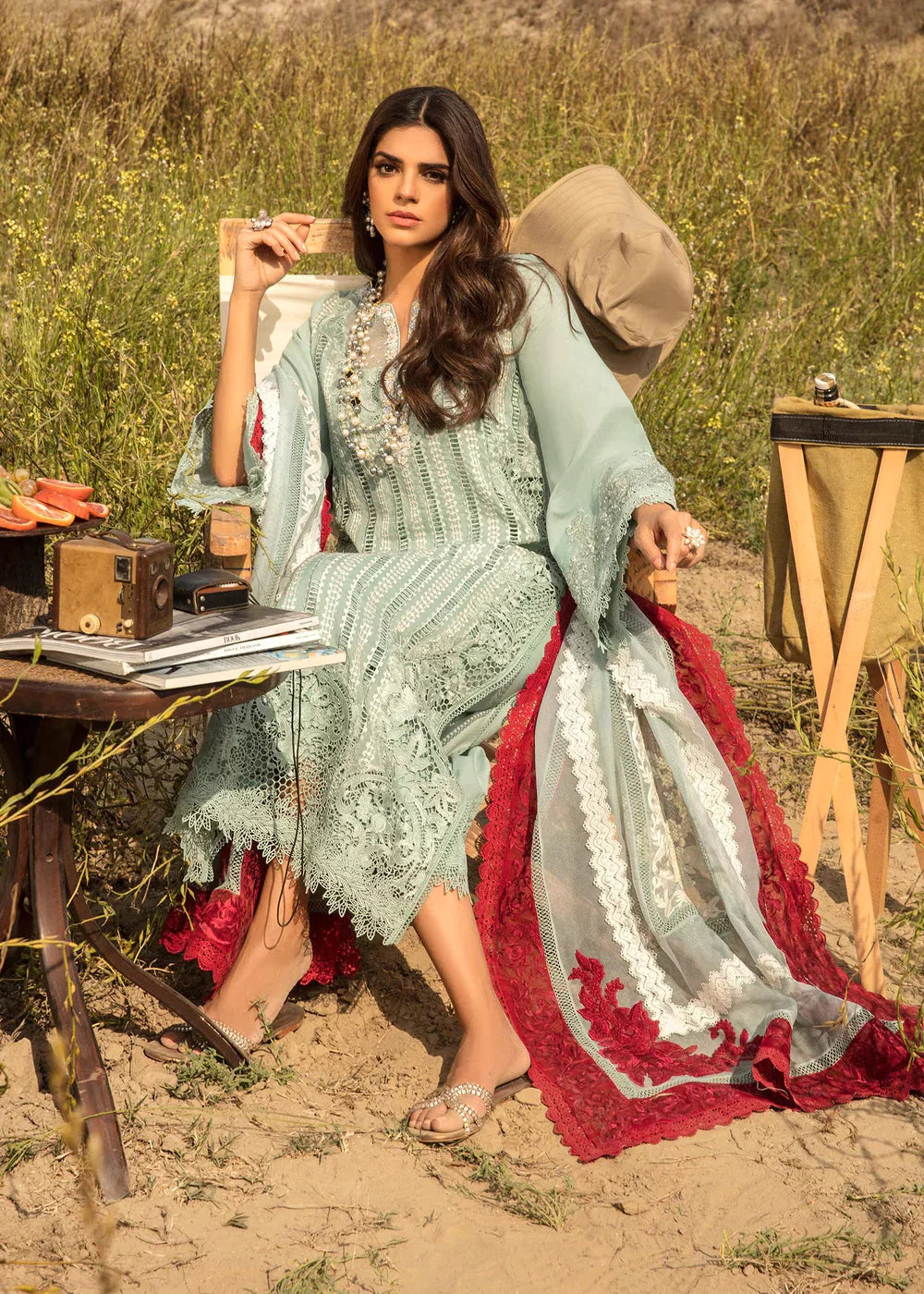 OPEL-CRIMSONxSAIRA SHAKIRA-EMBROIDERED LAWN UNSTICHED 3pc (SL758)