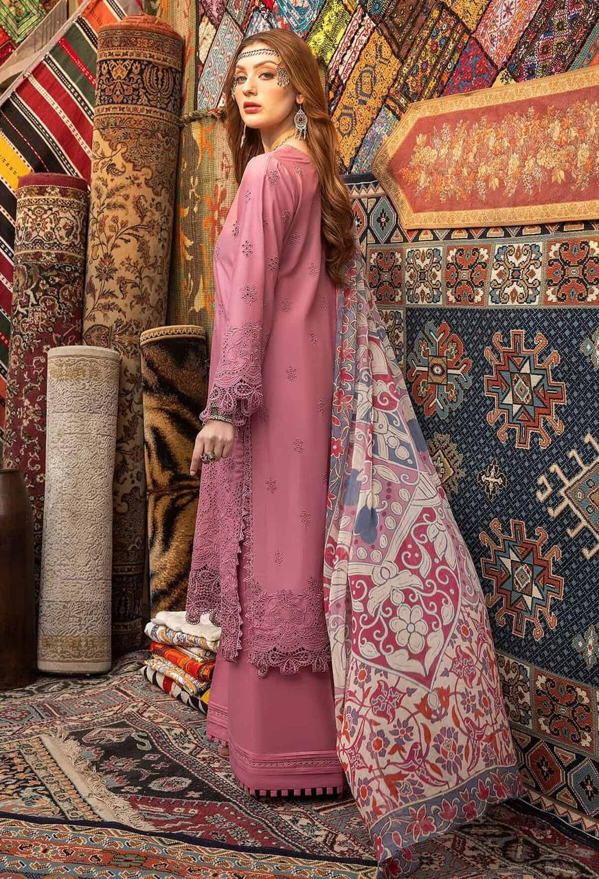 ADAN LIBAS-HEAVY EMBROIDERED LAWN UNSTICHED 3pc (SL-5118)