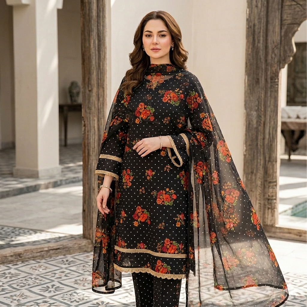 XENIA | Digital Printed Lawn 3pc | SL333