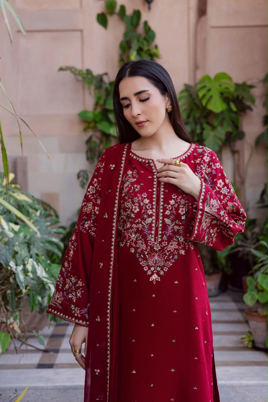 BATIK | LUXURY EMBROIDERED DHANAK UNSTITCHED 3pc | SL-629